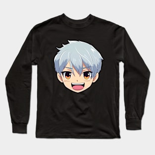 Happy Anime Face Emoji - Anime Shirt Long Sleeve T-Shirt